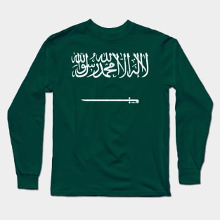 Saudi Arabia Faded Style Flag Design Long Sleeve T-Shirt